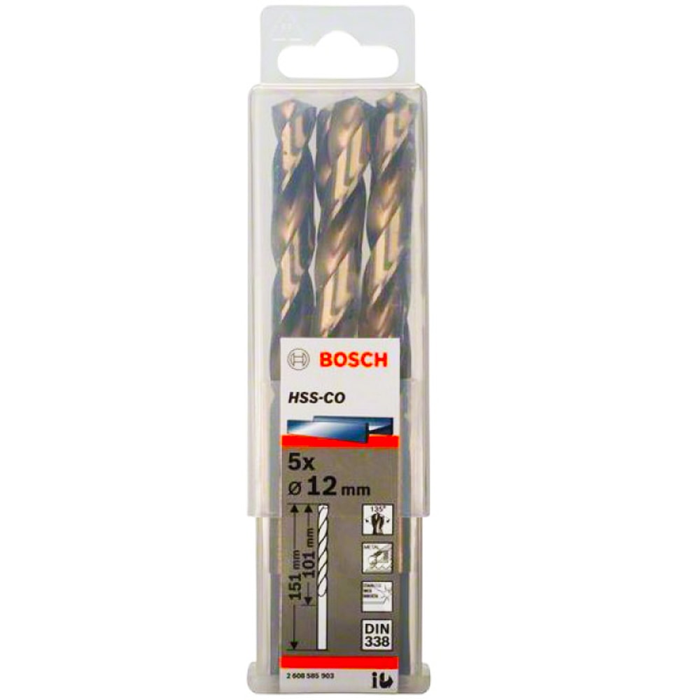 Сверло по металлу 12x101x151 мм HSS-Co (5 шт) BOSCH (2608585903), фото 3