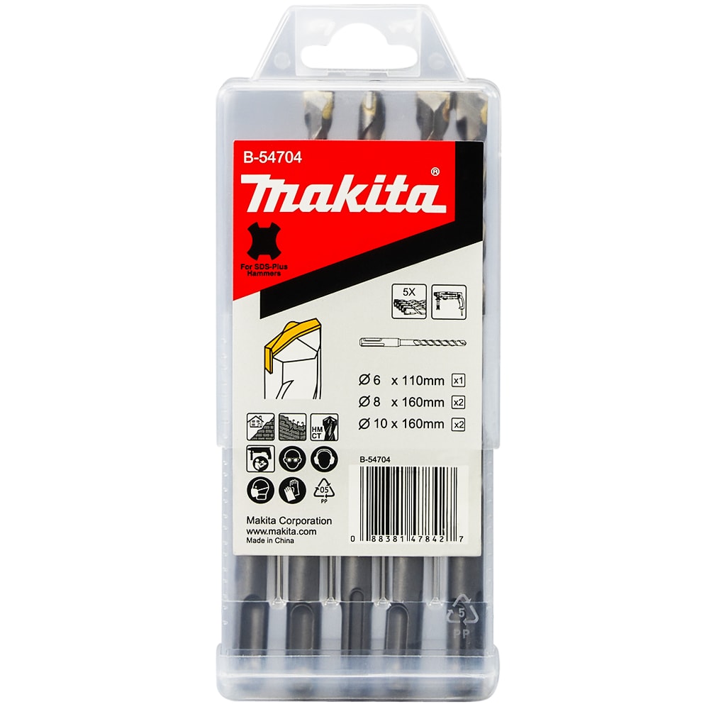 Набор_Буры SDS-plus Centering tip 6/ 2*8/ 2*10 мм (5 шт), MAKITA