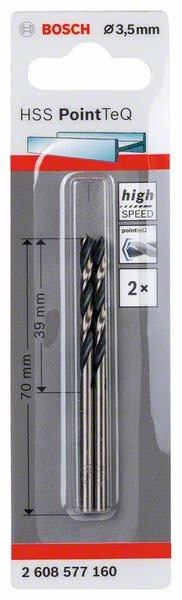Сверло по металлу 3,5х70 мм (2 шт) HSS PointTeQ BOSCH (2608577160)