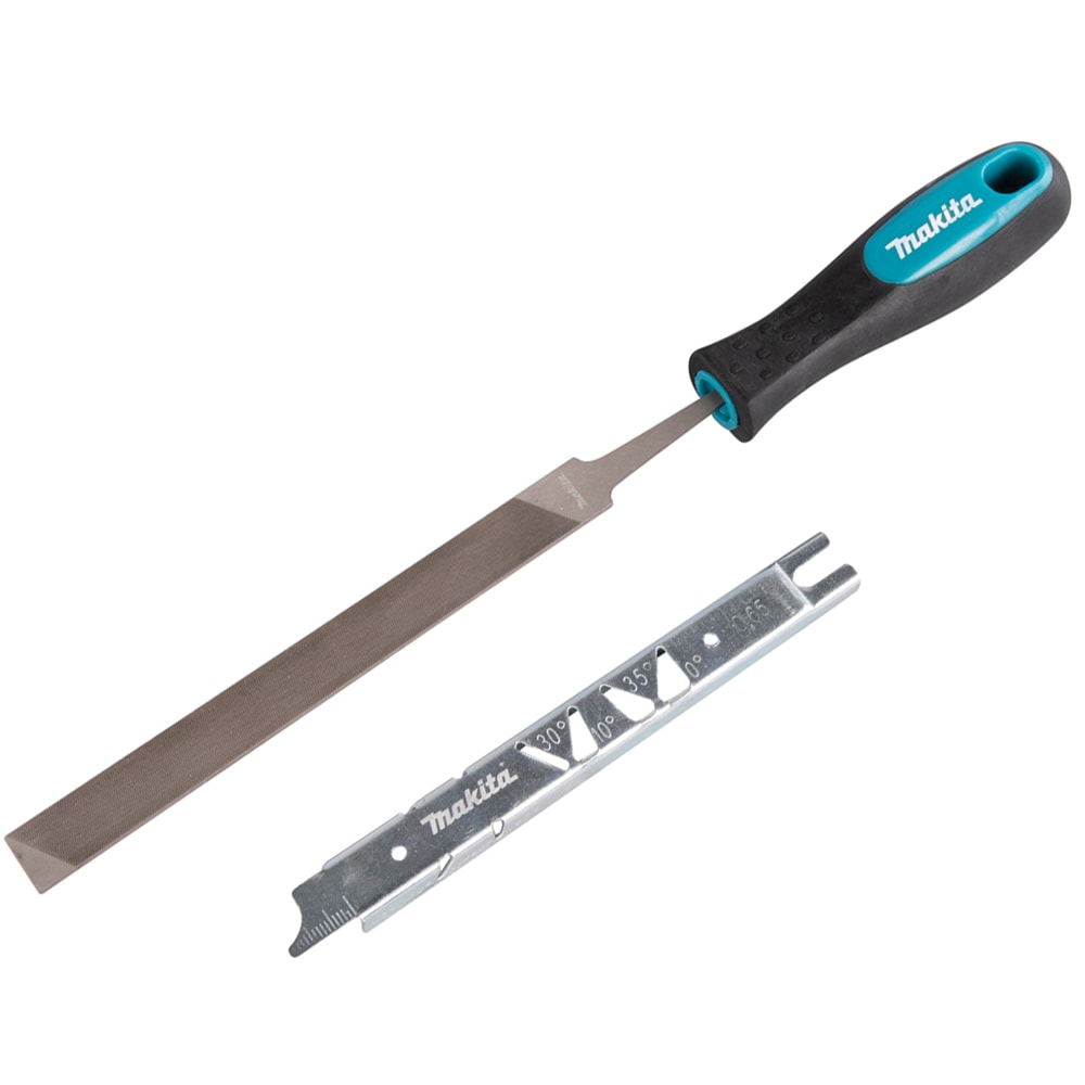 Напильник плоский с рукояткой / шаблоном для ухода за цепью, MAKITA, фото 2