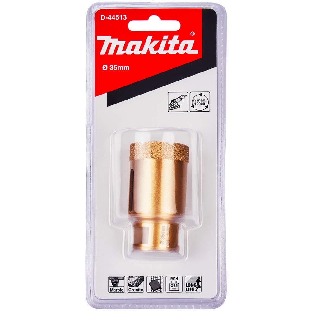 Алмазная коронка D35 мм M14 по граниту Makita (D-44513)