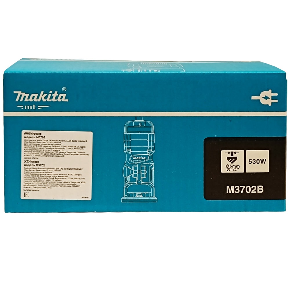 Фрезер кромочный M3702B (530 Вт / 6 мм / Коробка), MAKITA, фото 2
