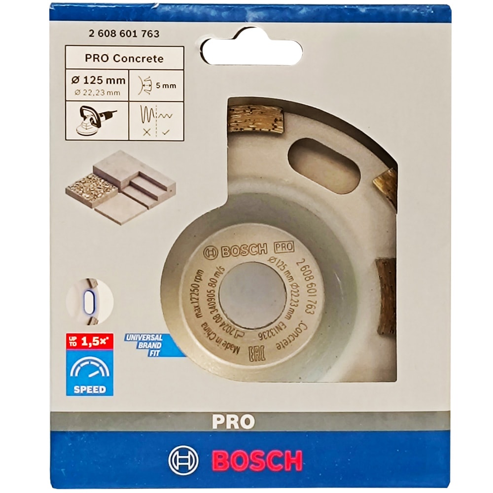 Алмазная шлифовальная чашка 125x22,23x5 мм Pro Concrete по бетону BOSCH (2608601763)