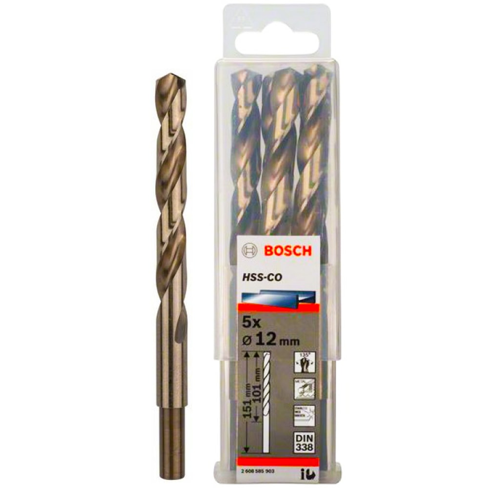 Сверло по металлу 12x101x151 мм HSS-Co (5 шт) BOSCH (2608585903)