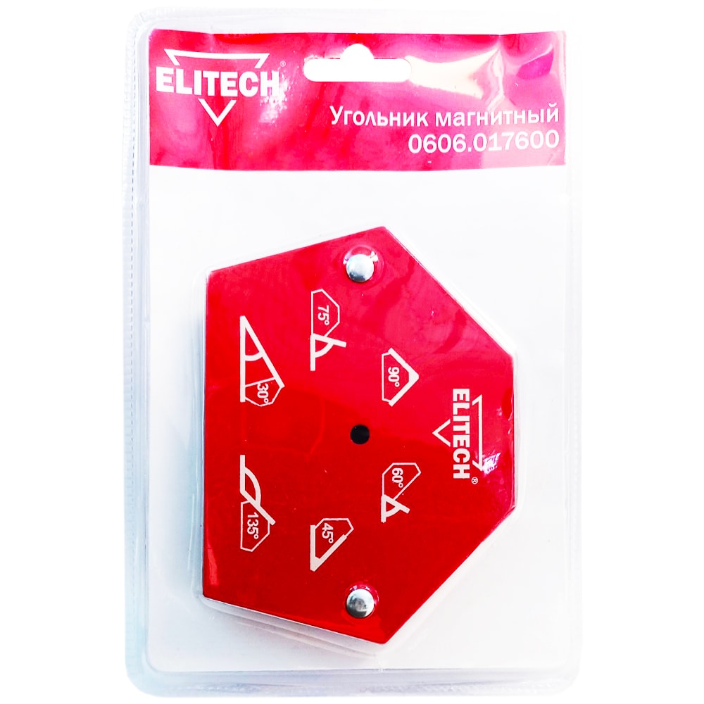 Магнитный уголок 30°/45°/60°/75°/90°/135° (усилие 23 кг) ELITECH (0606.017600)