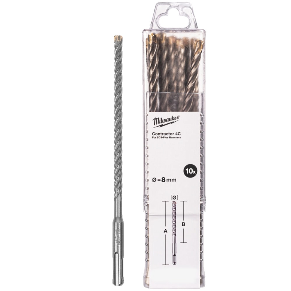 Бур по армированному бетону SDS-Plus CONTRACTOR 4C 8x150x210 мм (10 шт) Milwaukee (4932498882)