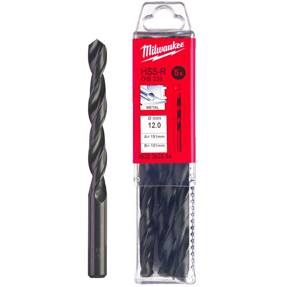 Сверло по металлу 12х151 мм HSS-R (5 шт) Milwaukee (4932363554)