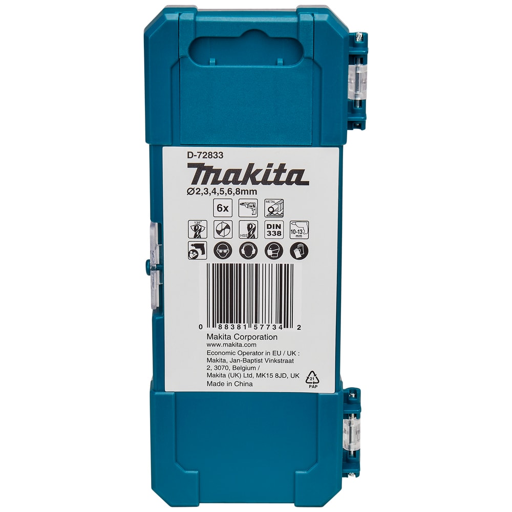 Набор_Сверла по металлу HSS-TiN Economy 2 - 8 мм (6 шт / кейс), MAKITA, фото 3