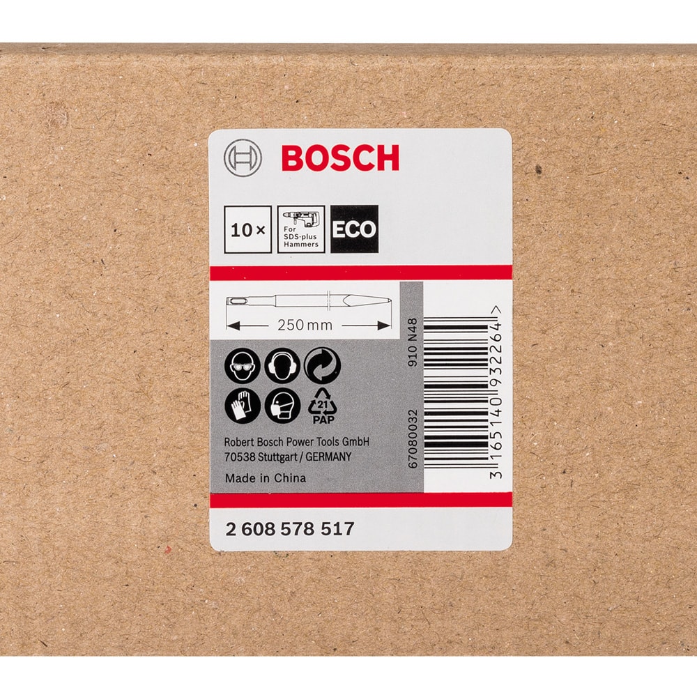 Зубило SDS-plus_Пикообразное 250 мм (10 шт), BOSCH, фото 4