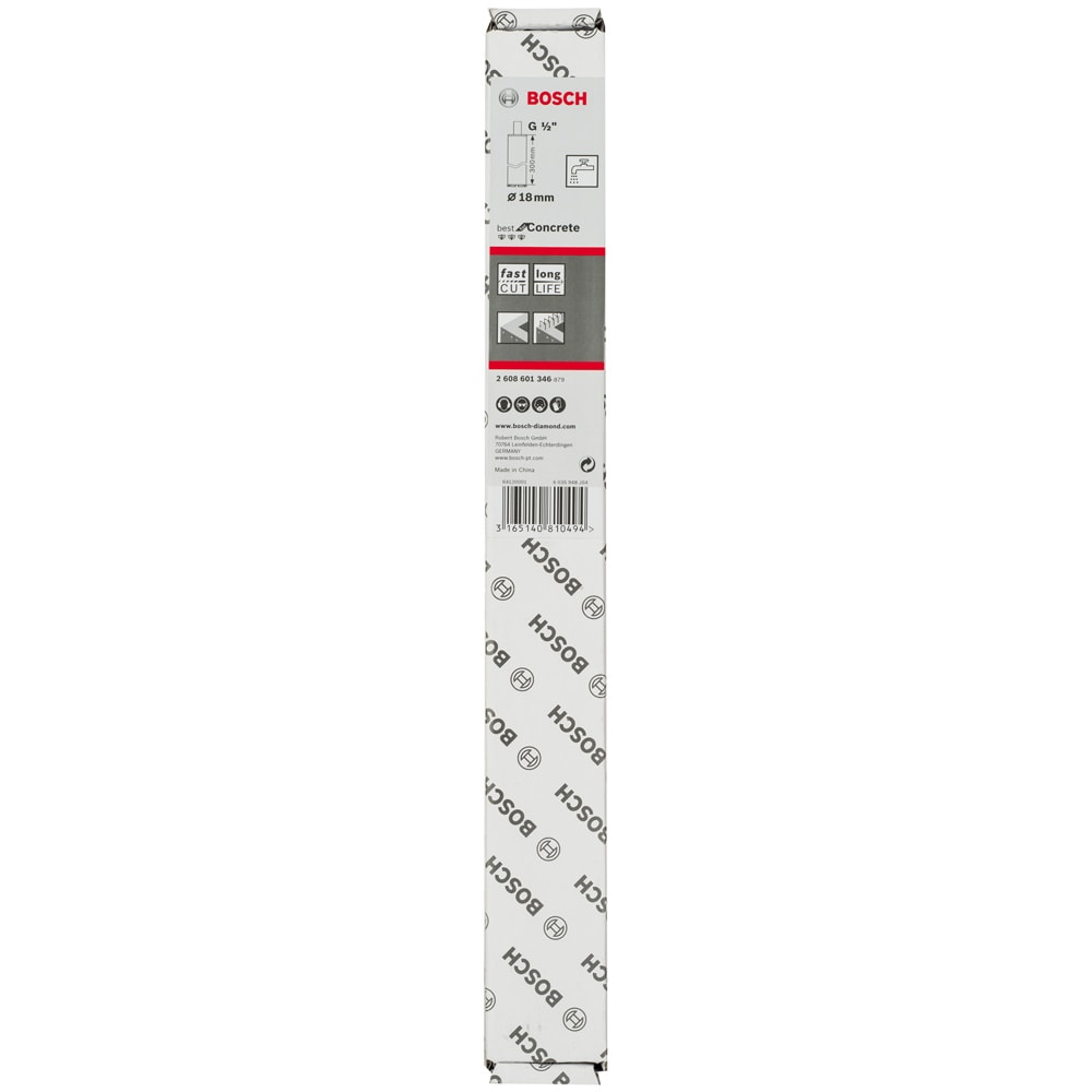 Коронка алмазная М18x300 мм G 1/2" Best for Concrete, BOSCH, фото 4