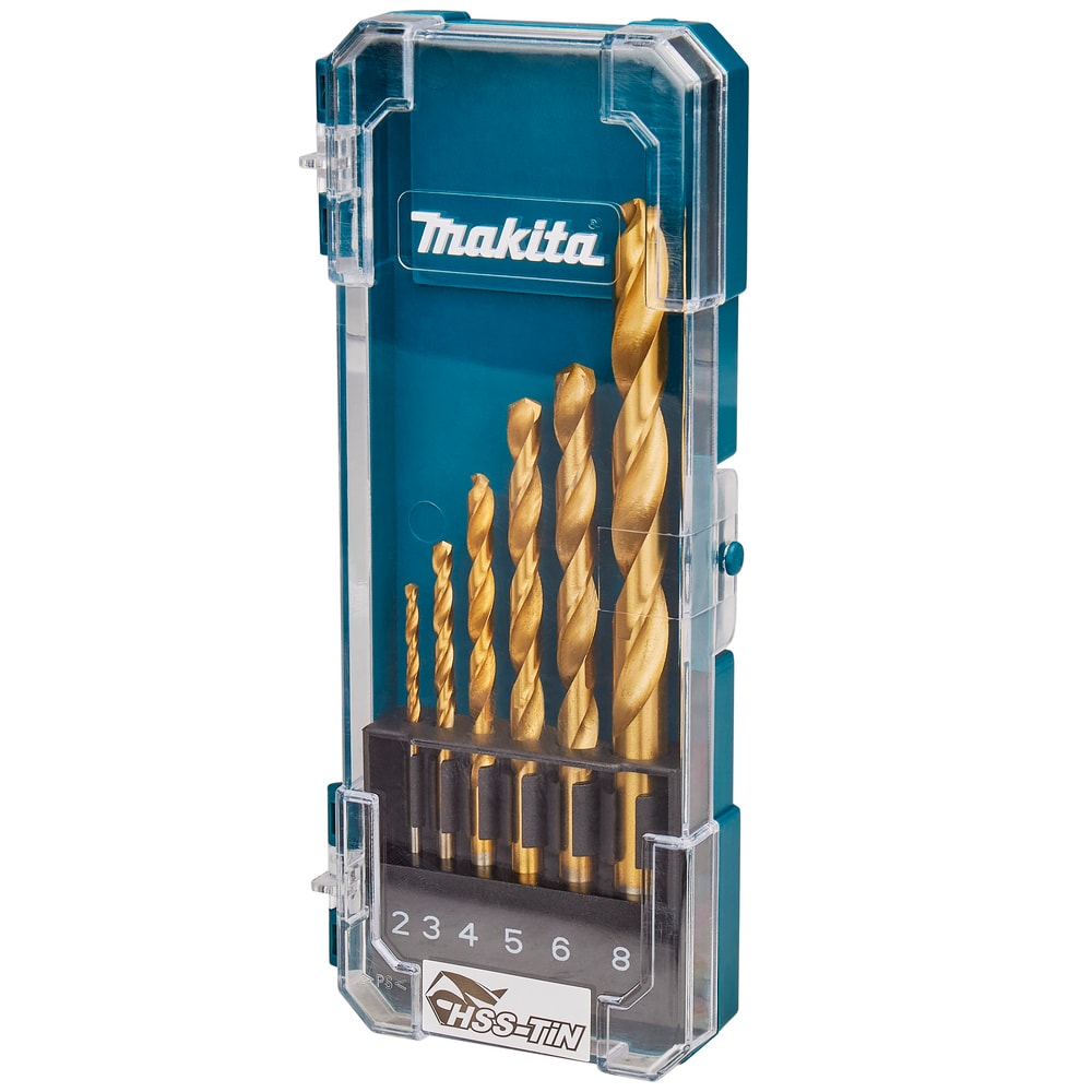Набор_Сверла по металлу HSS-TiN Economy 2 - 8 мм (6 шт / кейс), MAKITA, фото 2
