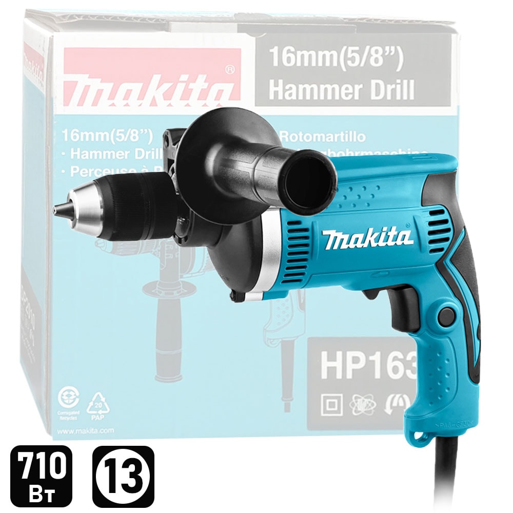 Дрель ударная HP1631 (710 Вт / БЗП_1,5-13мм / Коробка), MAKITA