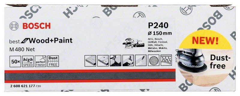 Шлифлист-сетка Best for Wood and Paint 150 мм Р240 BOSCH (2608621177), фото 4