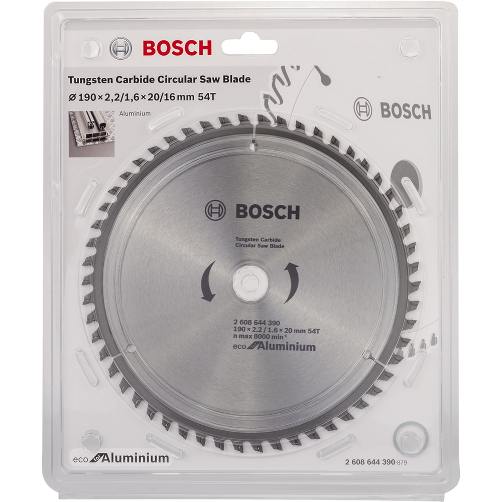 Диск пильный ECO 190х2,2х20/16 мм Z54 Aluminium, BOSCH
