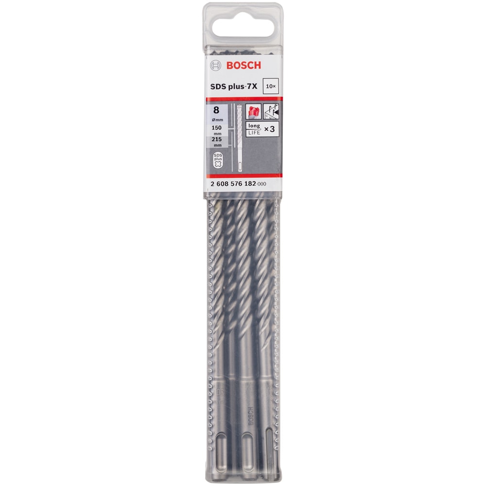 Бур по бетону SDS-Plus-7X 8x150x215 мм (10 шт) BOSCH (2608576182), фото 2