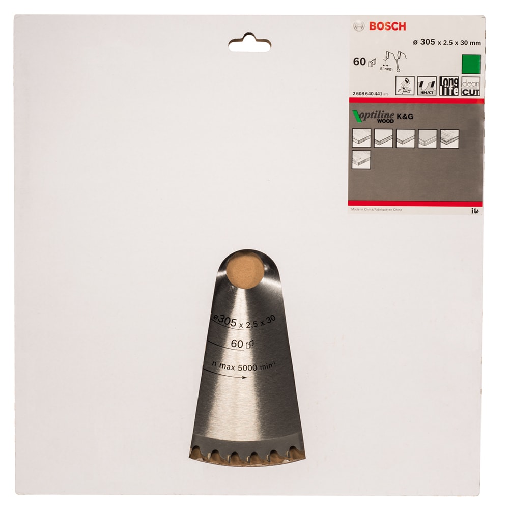 Диск пильный 305х2,5х30 мм Z60 Optiline Wood, BOSCH