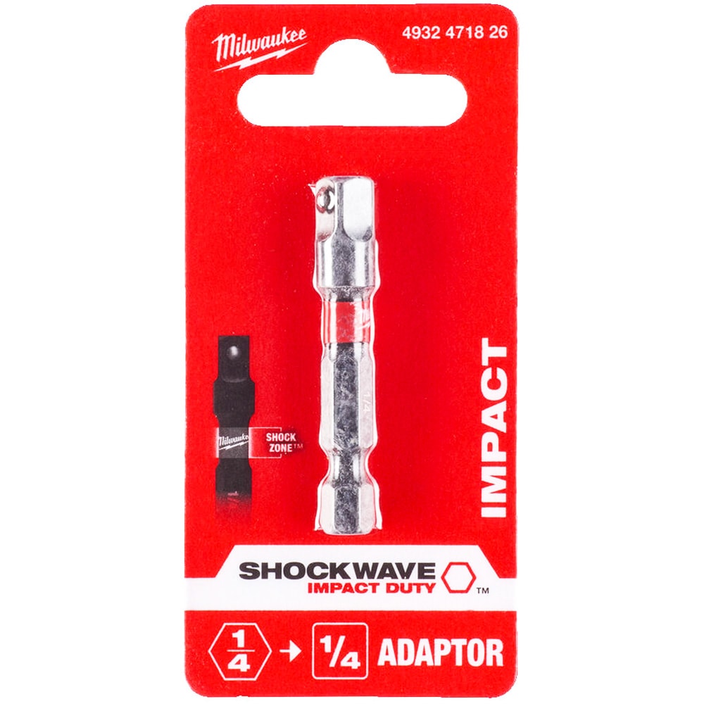 Адаптер ударный с 1/4" Hex на 1/4" квадрат Shockwave Impact Duty Milwaukee (4932471826)