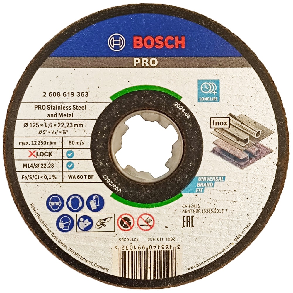 Круг отрезной X-Lock 125x1,6x22,23 мм Standard for Inox, BOSCH