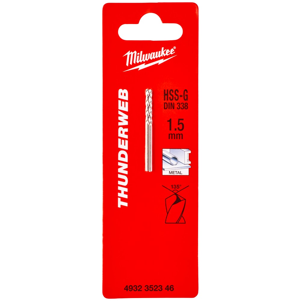 Сверло по металлу 1,5x40 мм HSS-G Thunderweb (2 шт) Milwaukee (4932352346)