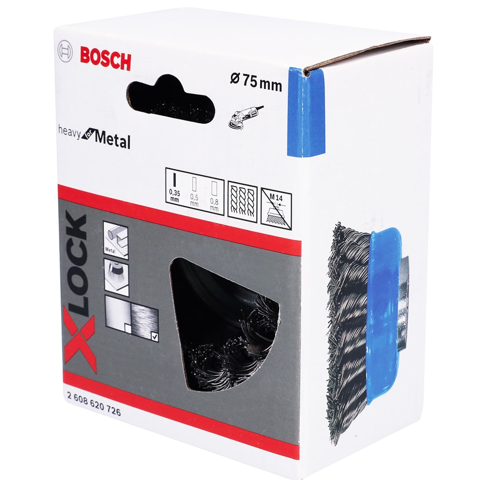 Щетка чашечная 75 мм X-Lock (пучки / сталь 0,35 мм), BOSCH, фото 4