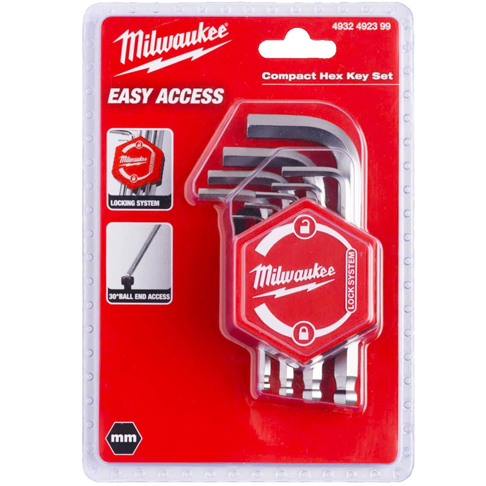Набор шестигранных ключей 1,5 - 10 мм (9 шт) Compact Milwaukee (4932492399)