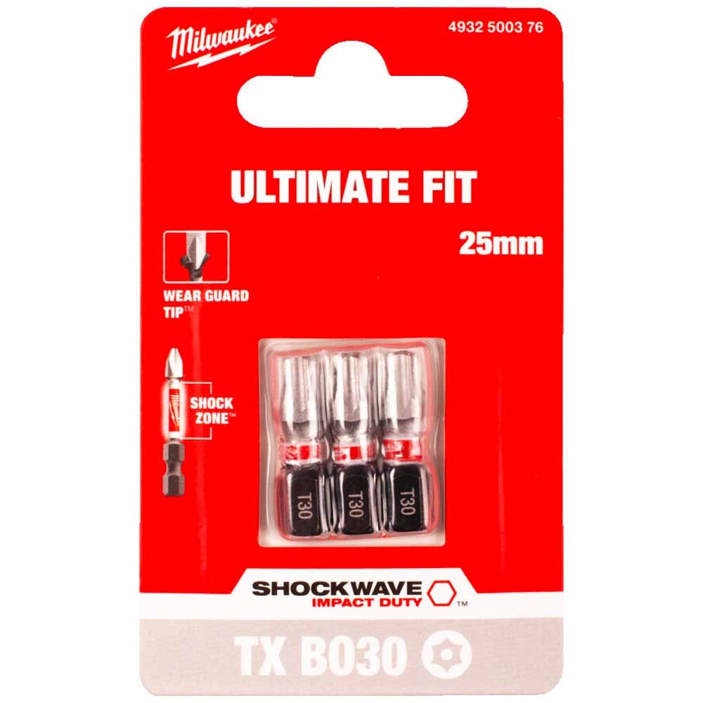 Бита ударная Shockwave Impact Duty TX BO30 25 мм (3 шт) GEN III Milwaukee (4932500376)