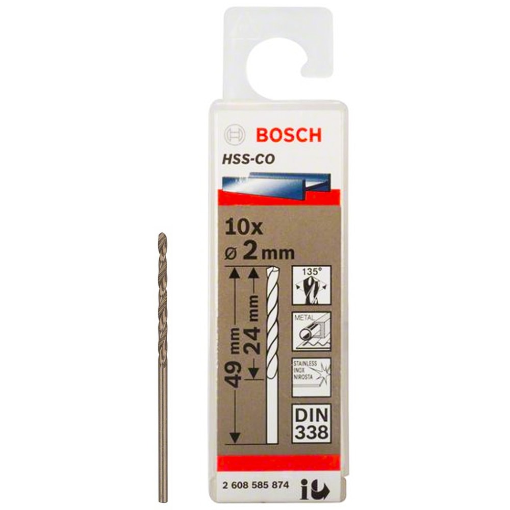 Сверло по металлу HSS-Co 2x24x49 мм (10 шт) BOSCH (2608585874)