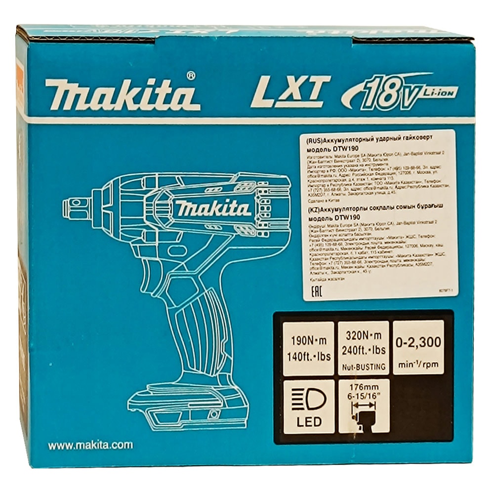 Гайковерт аккумуляторный DTW190Z (DTW 190 Z) MAKITA, фото 3