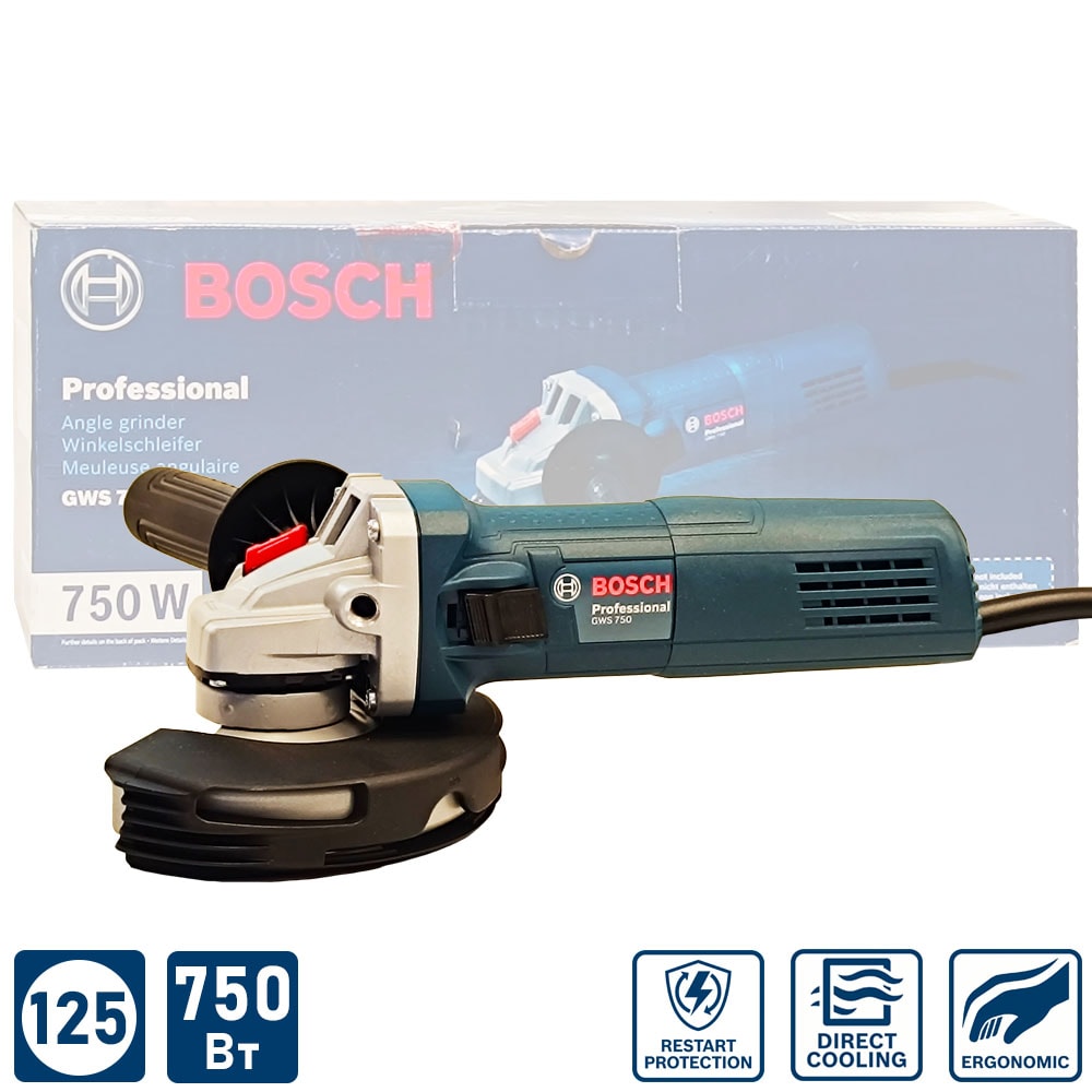 Углошлифмашина GWS 750 (Коробка), BOSCH