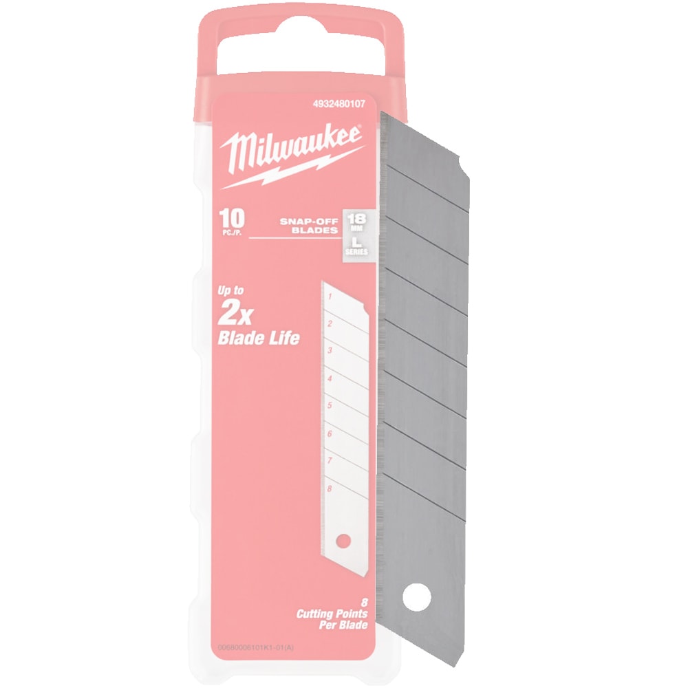 Запасное лезвие 18 мм (10 шт) к ножу Milwaukee (4932480107)