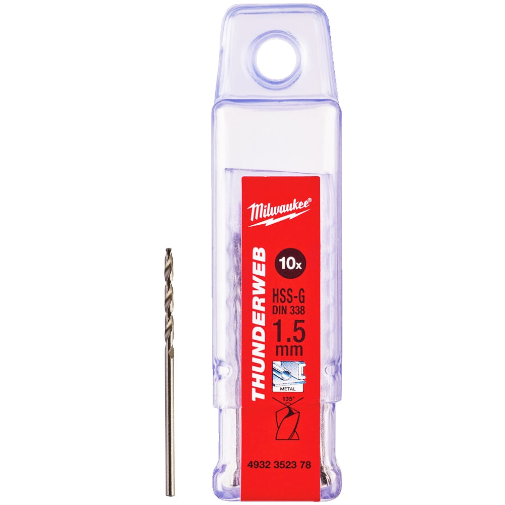 Сверло по металлу 1,5x40 мм HSS-G Thunderweb (10 шт) Milwaukee (4932352378)