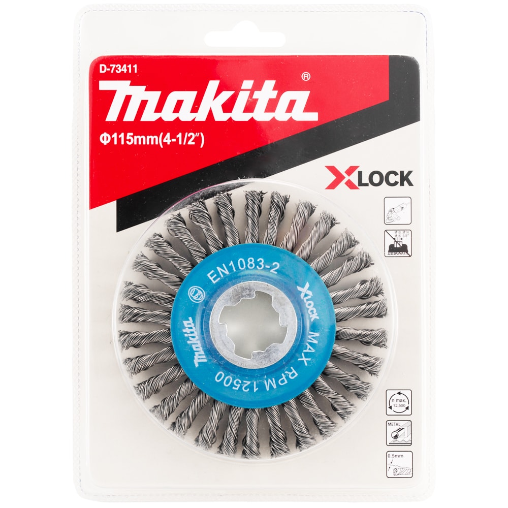 Щетка дисковая, проволочная (115 мм / X-LOCK) MAKITA (D-73411)