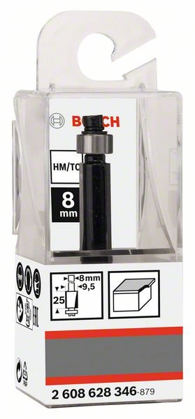 Фреза__Обгонная D 9.5x25x68 / хв 8 мм, BOSCH, фото 2