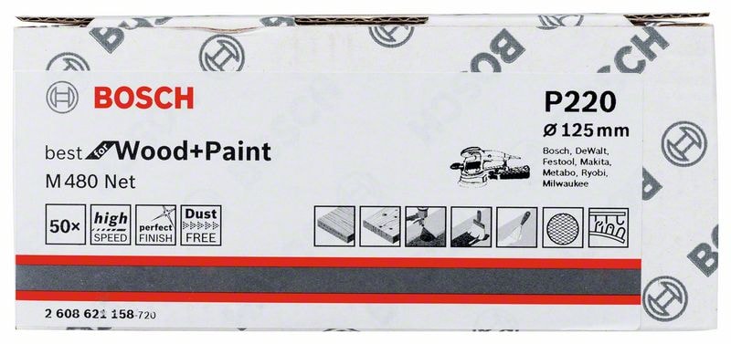 Шлифлист-сетка Best for Wood and Paint 125 мм Р220 BOSCH (2608621158), фото 4