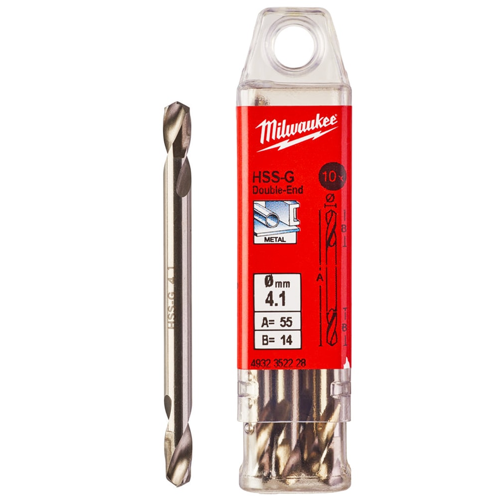 Сверло по металлу двухстороннее 4,1x55 мм HSS-G (10 шт) Round Shank Milwaukee (4932352228)