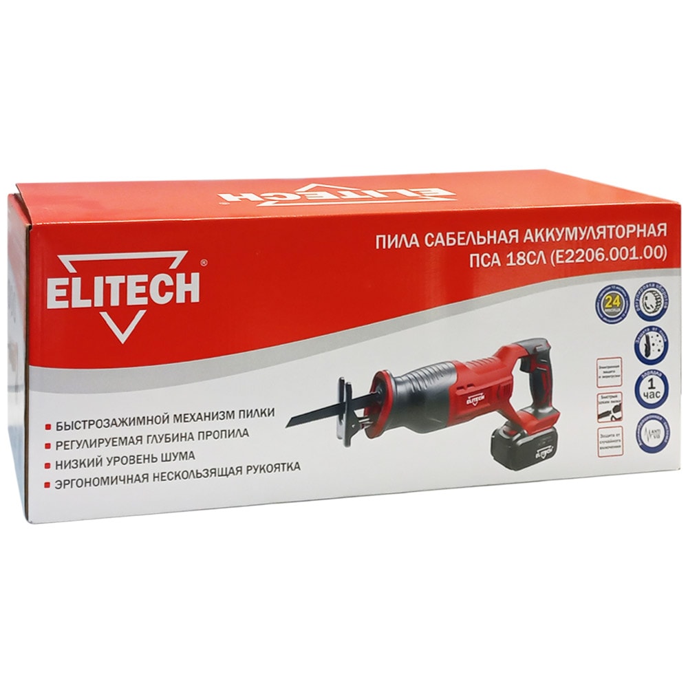 Пила сабельная аккумуляторная ПСА 18СЛ ELITECH (Е2206.001.00), фото 2