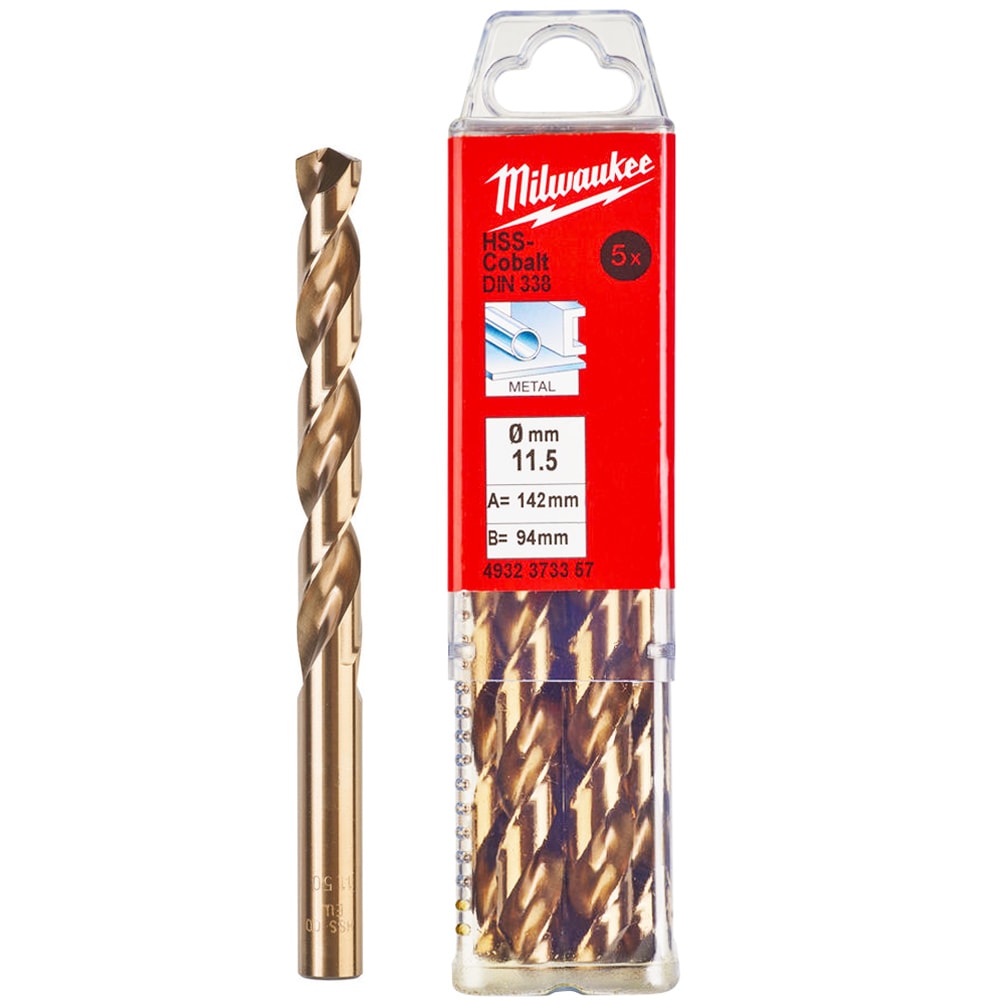 Сверло по металлу 11,5x142 мм HSS-Co (5 шт) Milwaukee (4932373357)