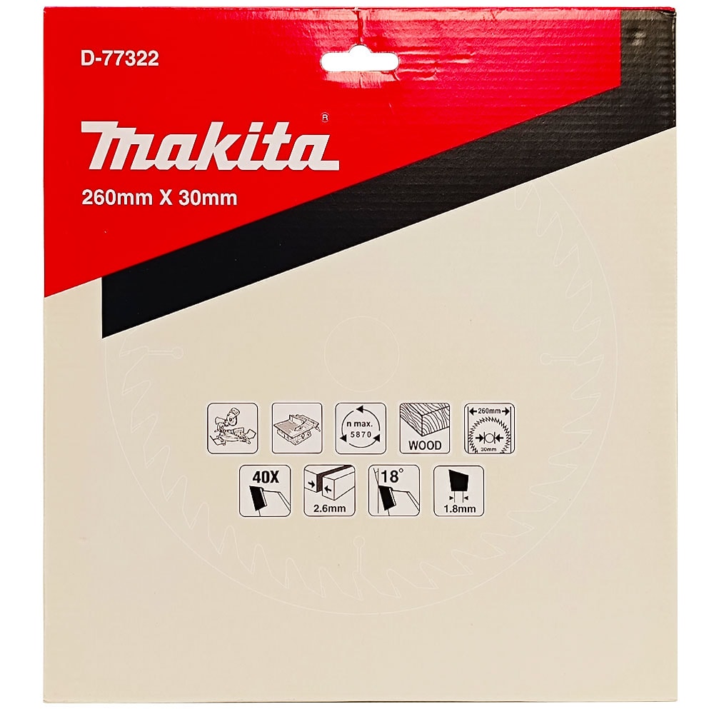 Диск пильный 260x2,6х30 мм Z40 Standard (дерево), MAKITA