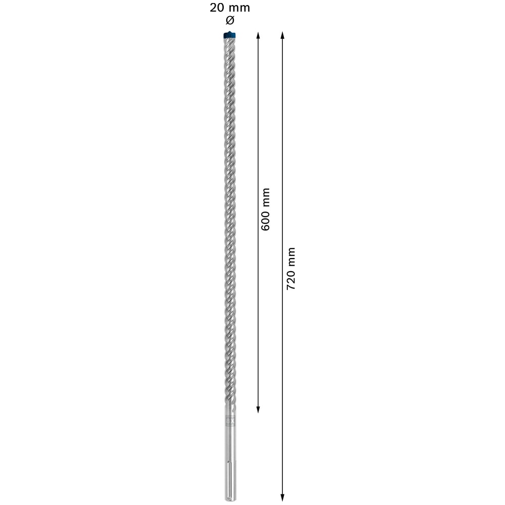 Бур по бетону SDS-Max-8X EXPERT 20x600x720 мм BOSCH (2608900230), фото 3