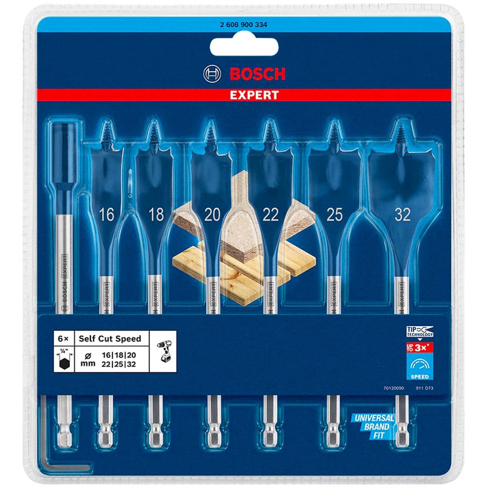 Набор сверл перовых Expert SelfCut Speed 16-32 мм (7 шт) BOSCH (2608900334)
