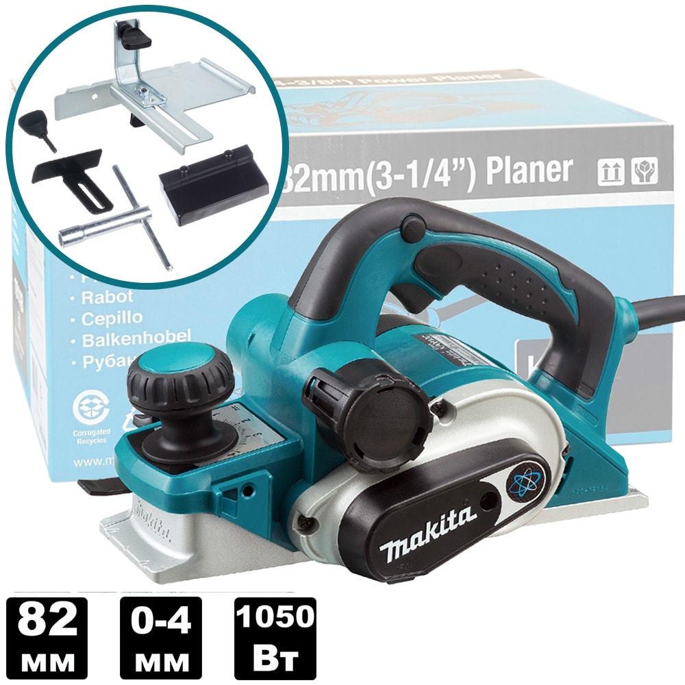 Рубанок KP0810C (82 мм / 0-4 мм / 1050 Вт), MAKITA