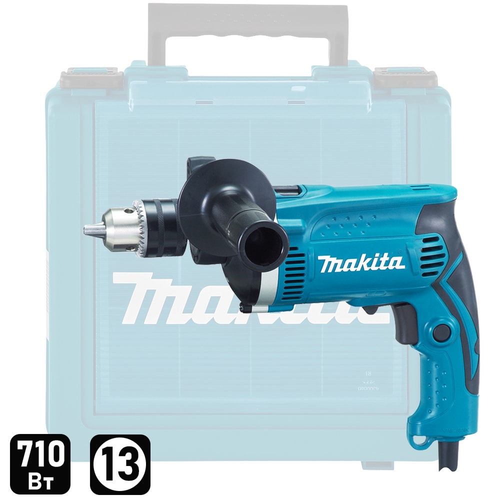 Дрель ударная HP1630K (710 Вт / ЗП_1,5-13мм / Кейс), MAKITA
