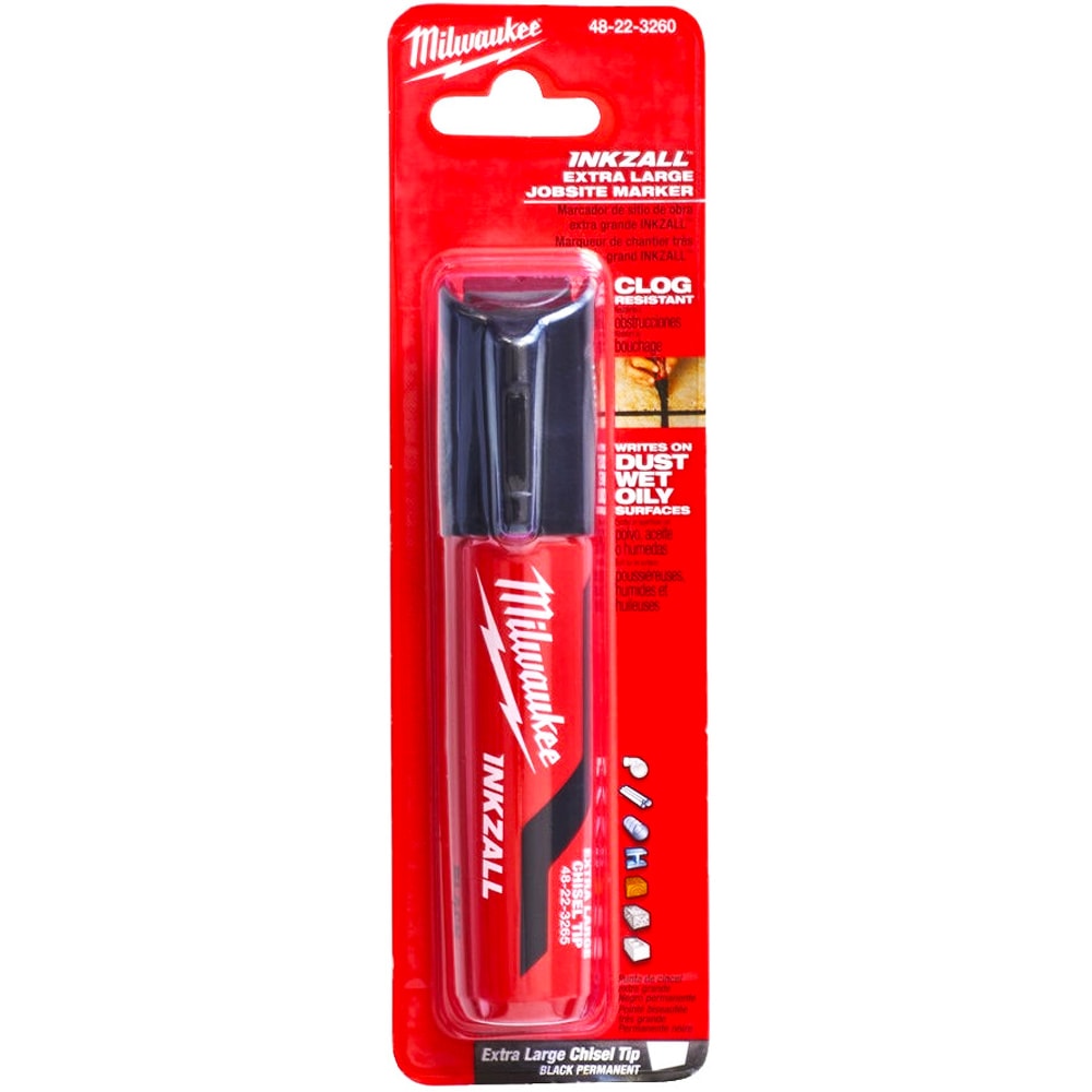 Маркер XL (долотообразное перо / черный) INKZALL Milwaukee (4932471558)