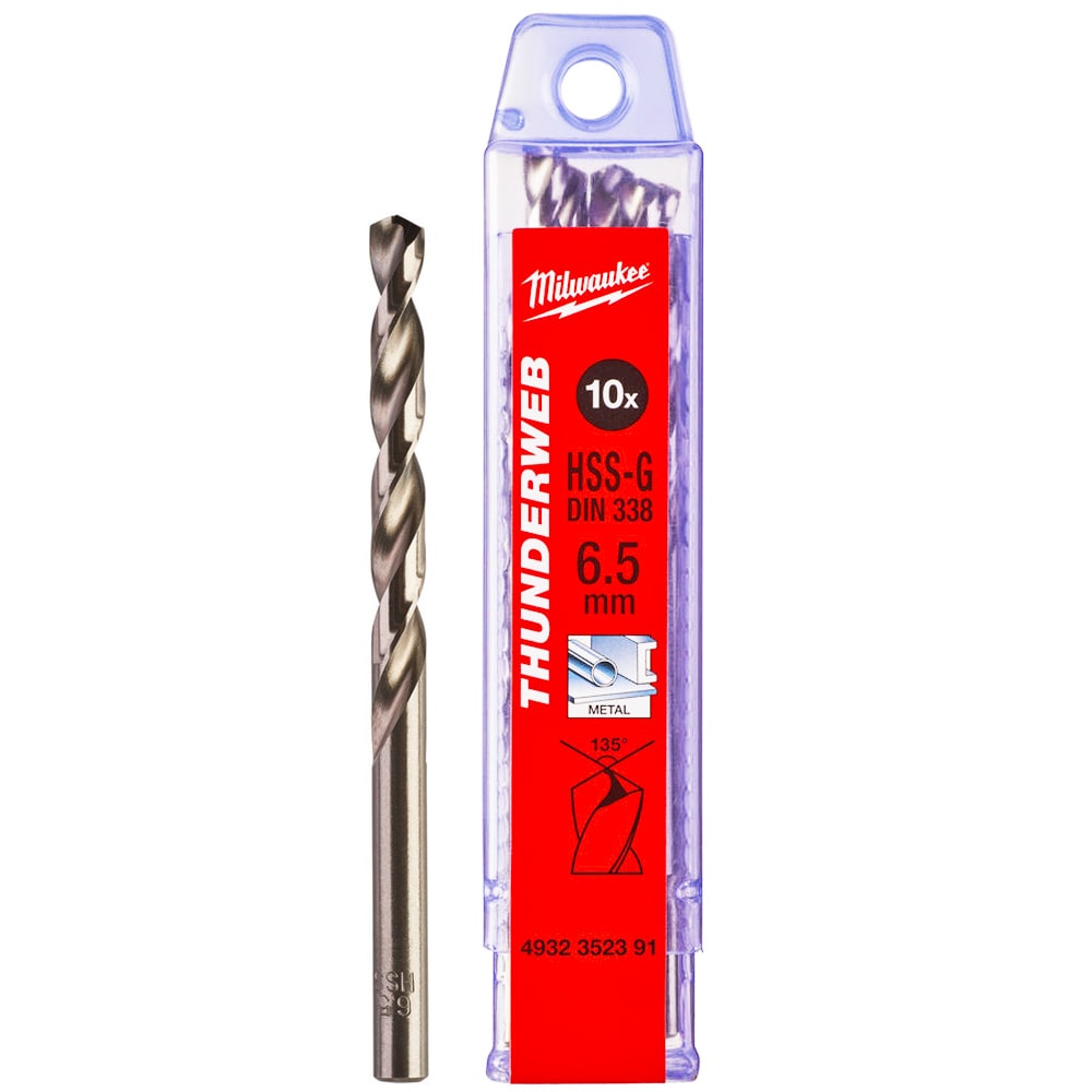 Сверло по металлу 6,5x101 мм HSS-G (10 шт) Thunderweb Milwaukee (4932352391)
