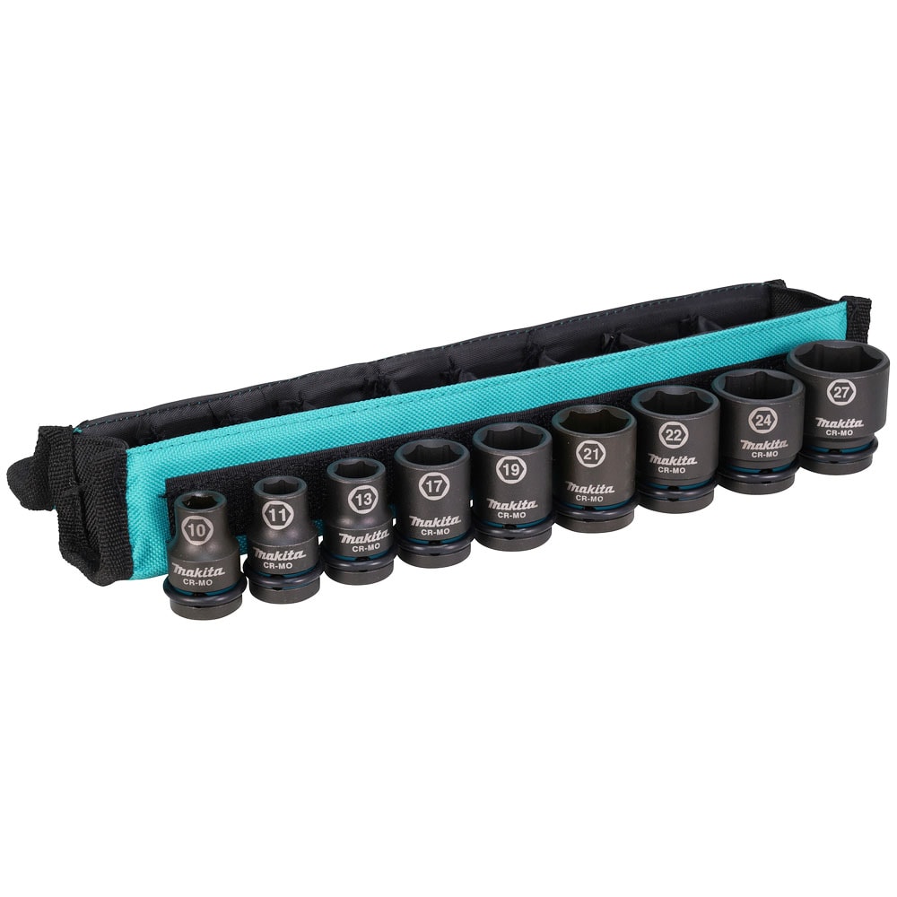 Набор ударных головок Impact Black 10-27 мм 1/2" (9 шт) MAKITA (E-16617)