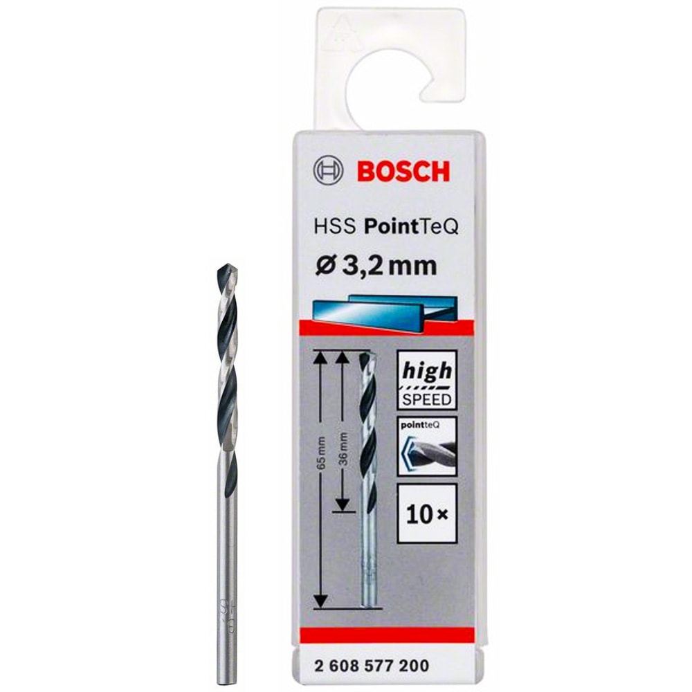 Сверло по металлу HSS PointTeQ 3,2 мм (10 шт), BOSCH