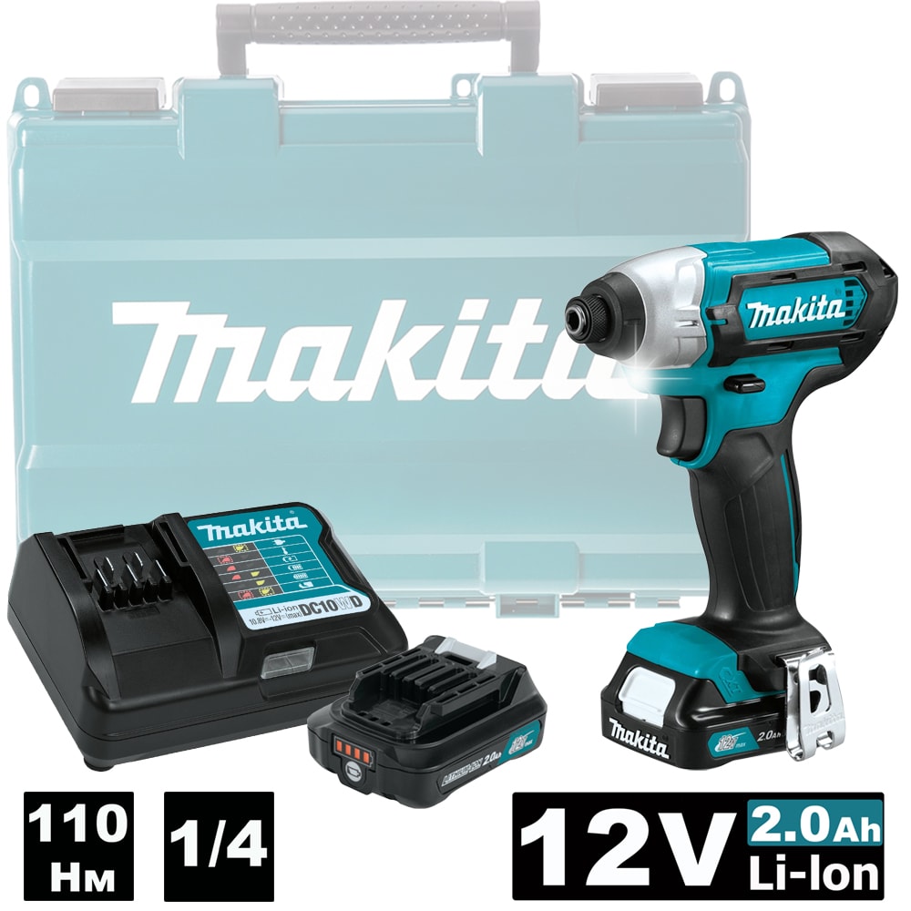 Шуруповерт ударный TD110DWAE (TD 110 DWAE) аккумуляторный MAKITA