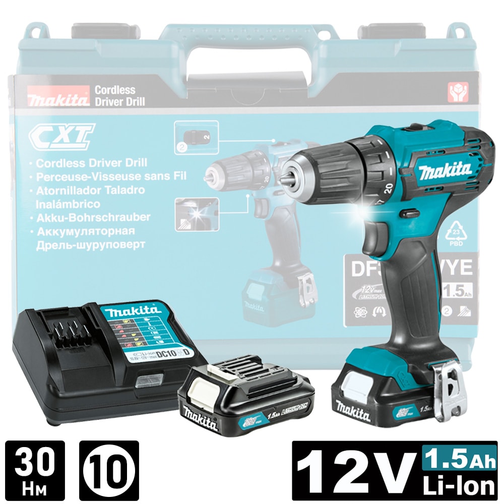Дрель-шуруповерт аккумуляторная DF333DWYE (DF 333 DWYE) MAKITA