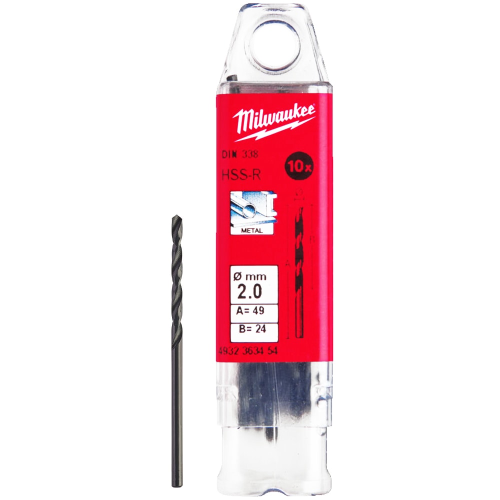 Сверло по металлу 2х49 мм HSS-R (10 шт) Milwaukee (4932363454)