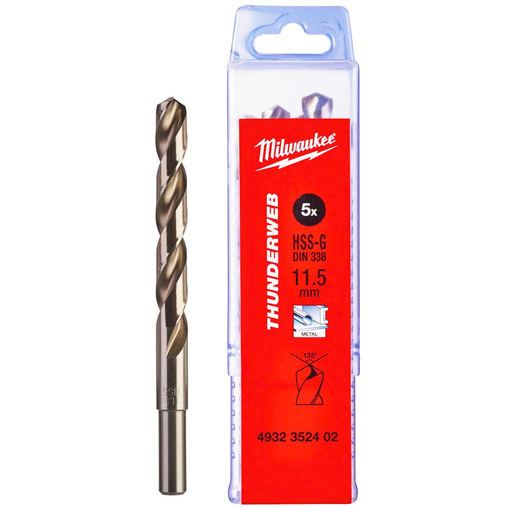 Сверло по металлу 11,5x142 мм HSS-G (5 шт) Thunderweb Milwaukee (4932352402)